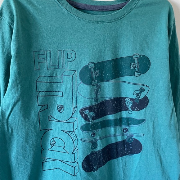 🛹 Boys Long-Sleeve T-Shirt - Printed Skateboarding Design - Blue / Teal 🛹 - Picture 3 of 6